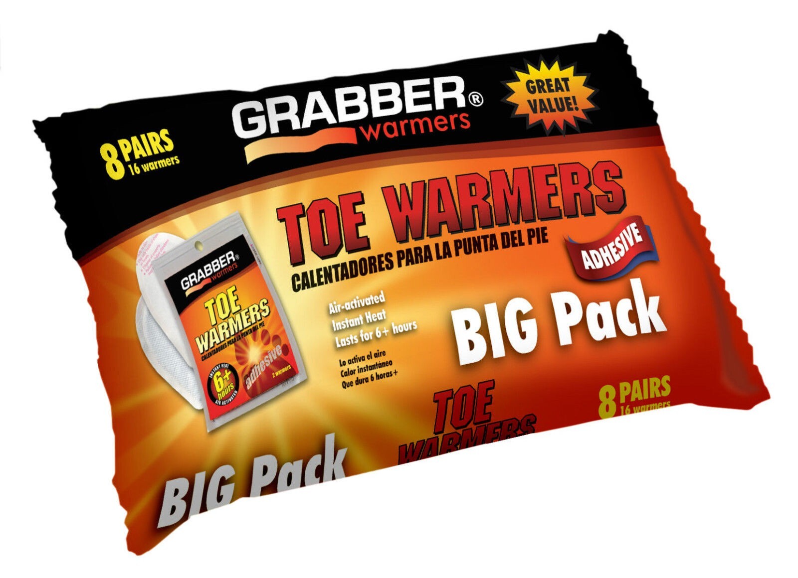 80 Grabber 40 Pairs 6 + Hours Adhesive Toe Warmers