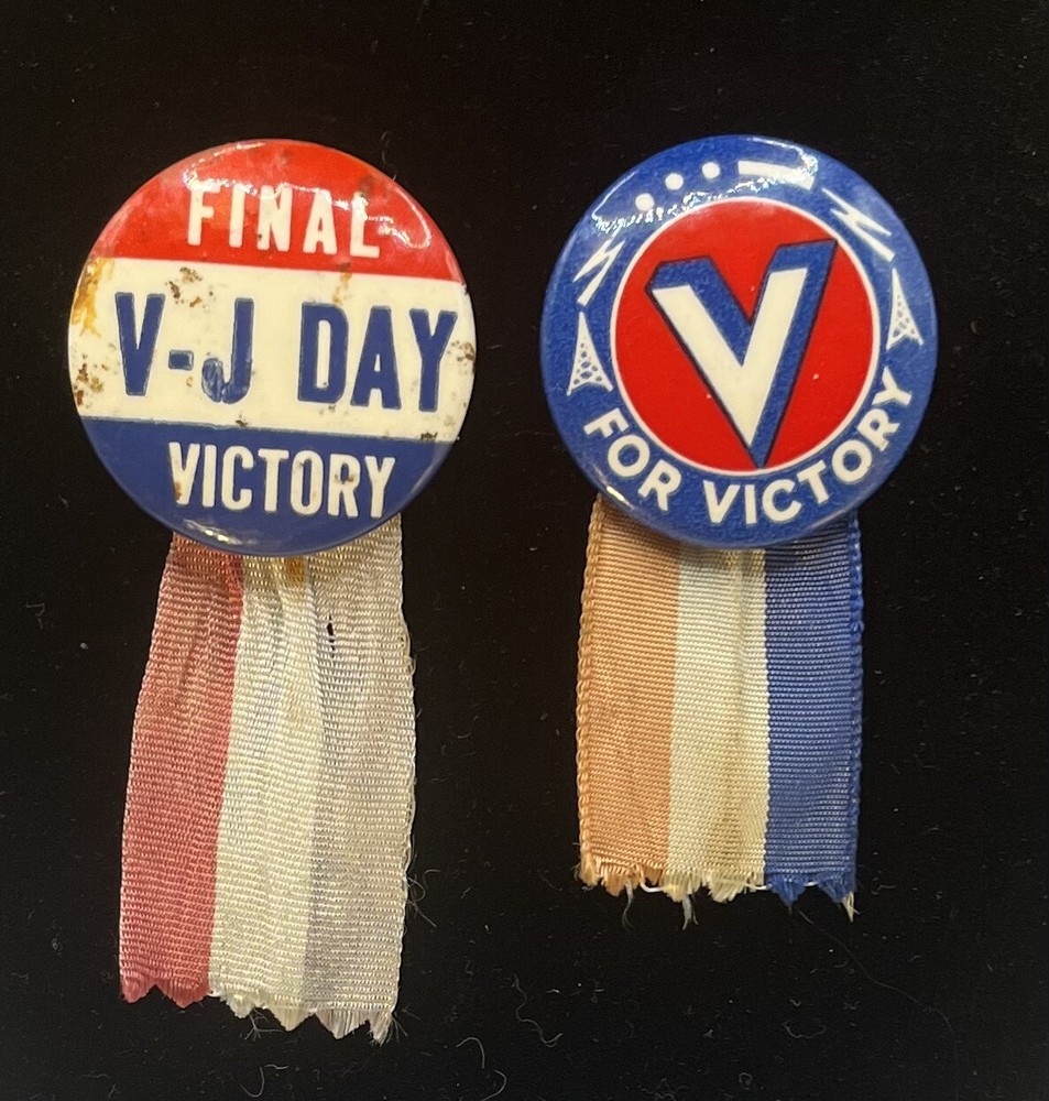 RARE V-J Day Pins WWII
