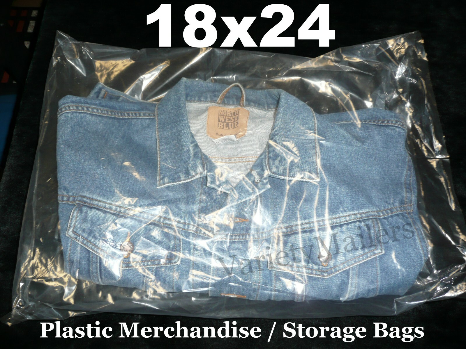 20 Clear Plastic Merchandise Bag Combo ~ 2 Large Sizes 15x18 & 18x24 / 1.5 Mil