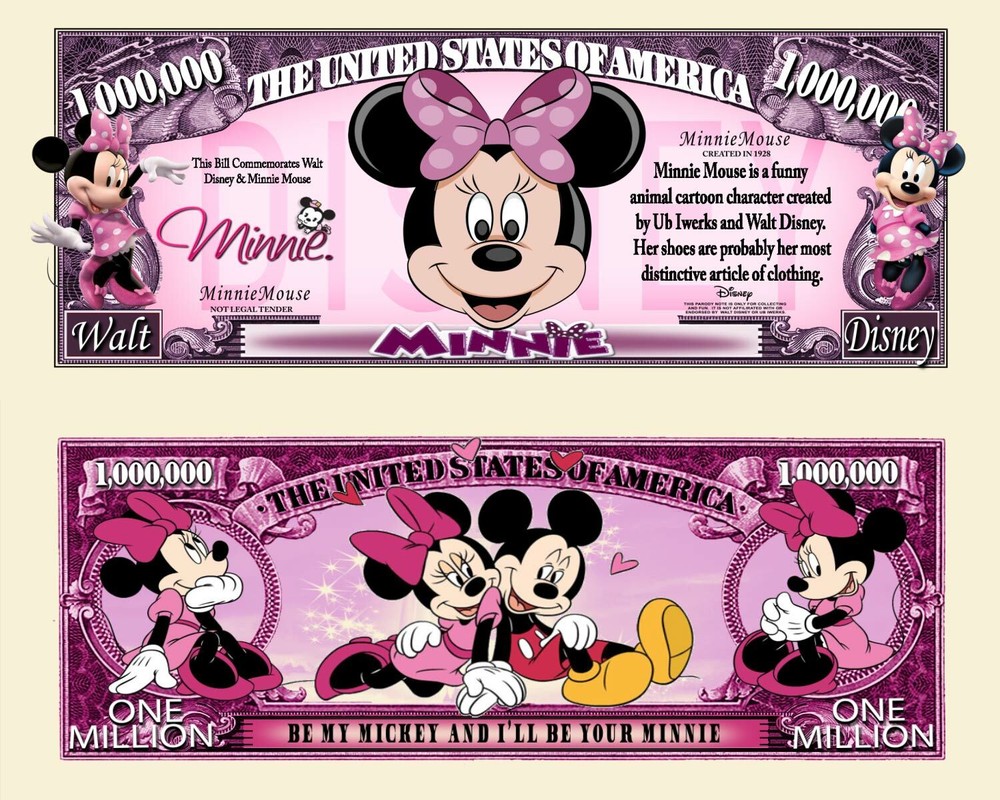MINNIE MOUSE MILLION DOLLAR BILL (25 Bills)