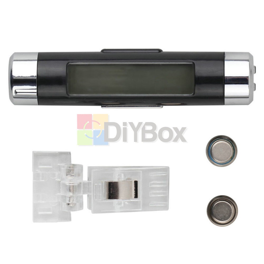 2in1 Digital LED Car Clock Thermometer Temperature LCD Backlight Without Battery
