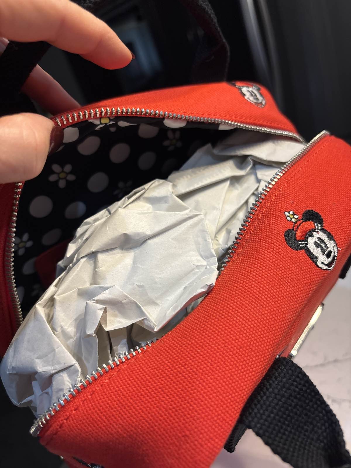 Loungefly Disney Minnie Mouse Red Embroidered Ears Mini Backpack NWOT