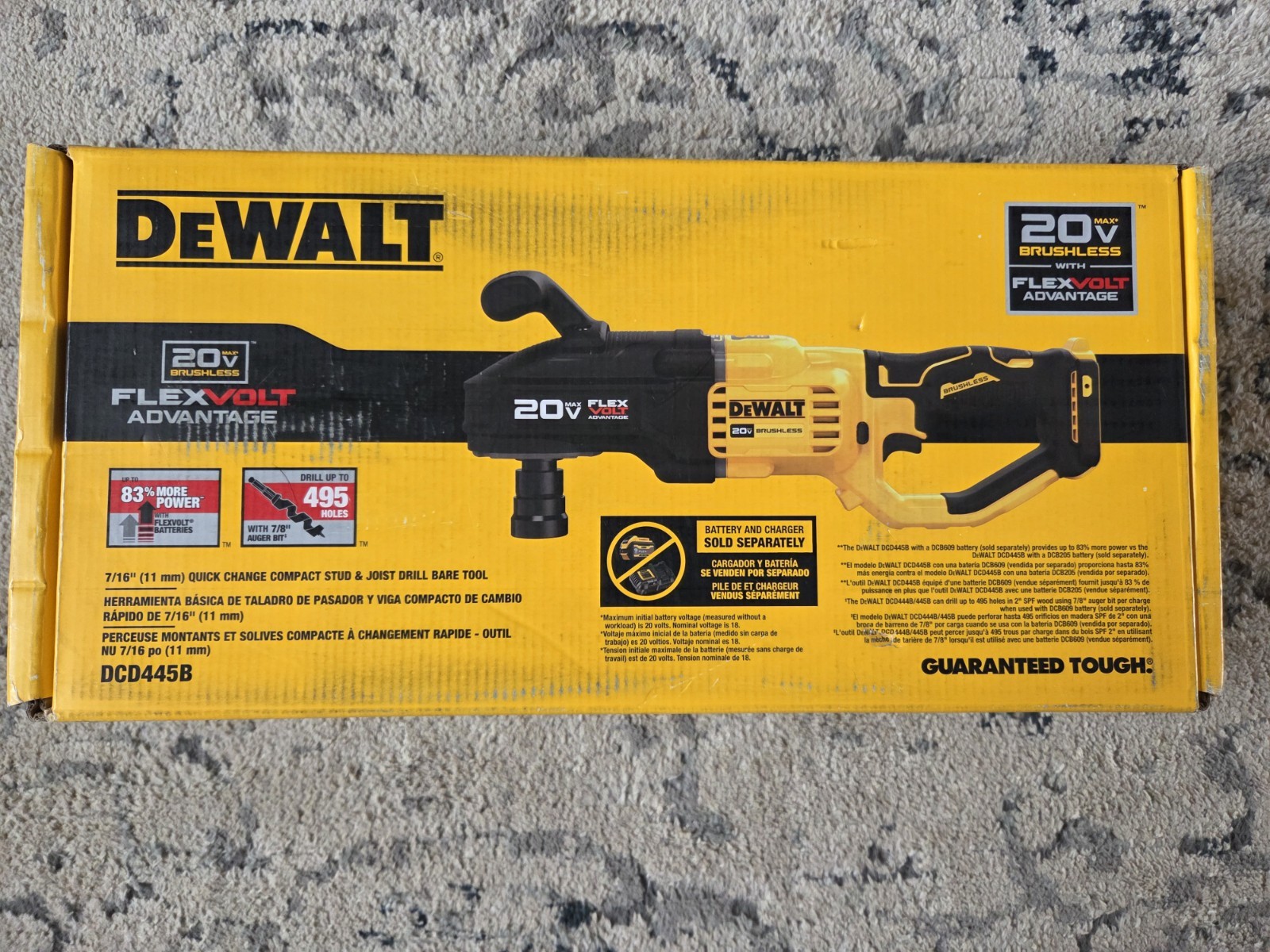 DeWALT DCD445B Brushless Cordless 7/16'' Compact Quick Change Stud & Joist Drill