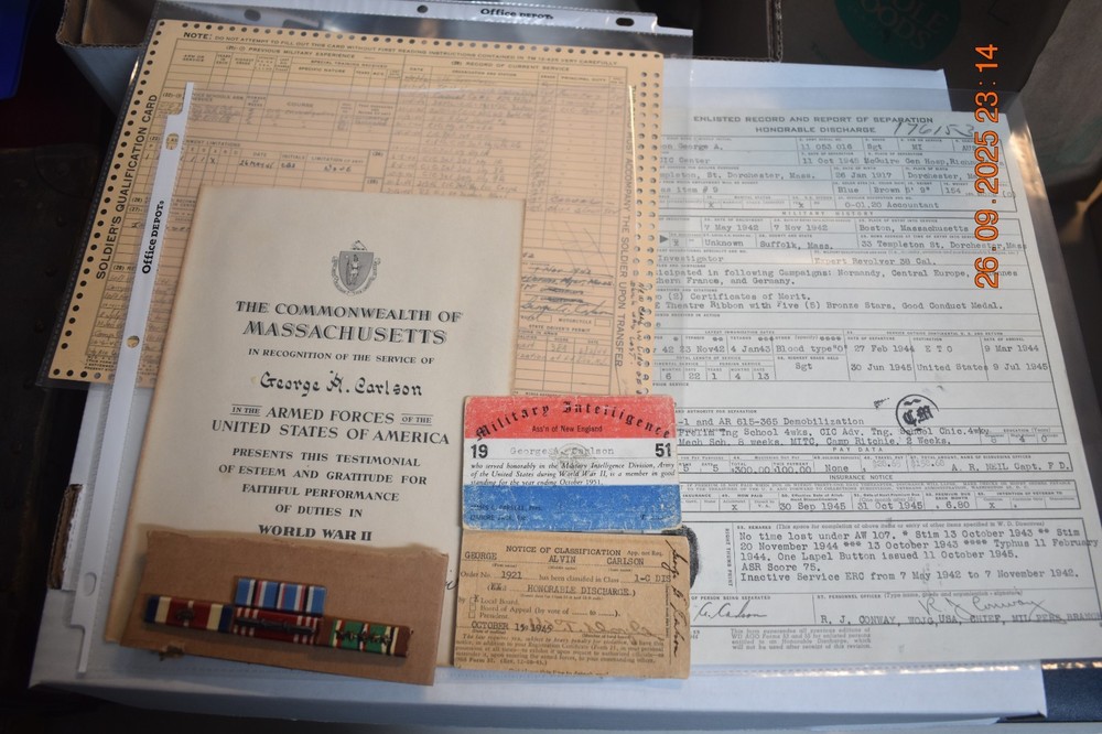 WW2 US Army Counter-Intelligence-Corps Ritchie Boys Documents & Ribbons