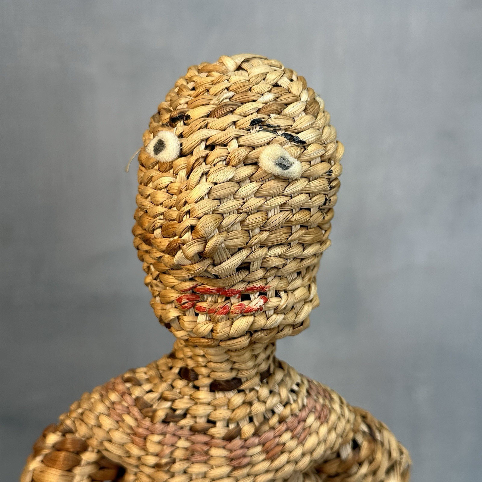 Vintage Native American Skokomish Basketry Basket Doll Woman Dress 13”