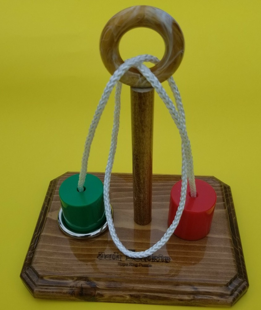 The Jah Boukie Rope Ring Puzzle - 7" base with Cylinders