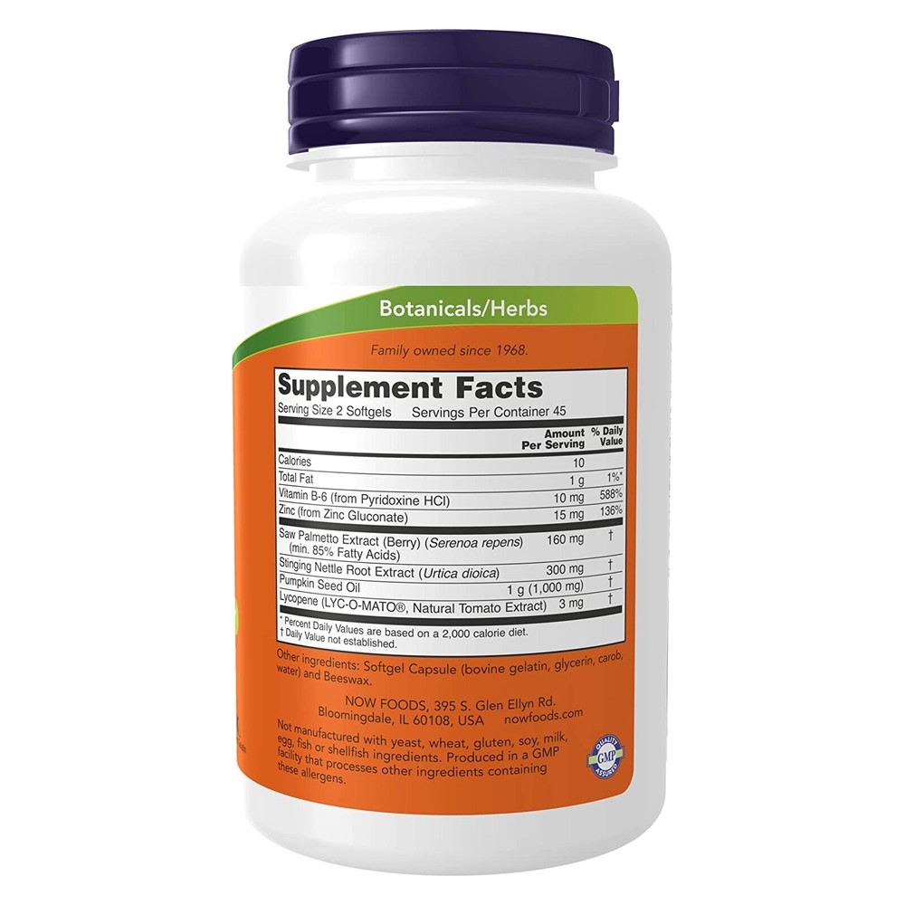 NOW FOODS Prostate Support 90 Softgels