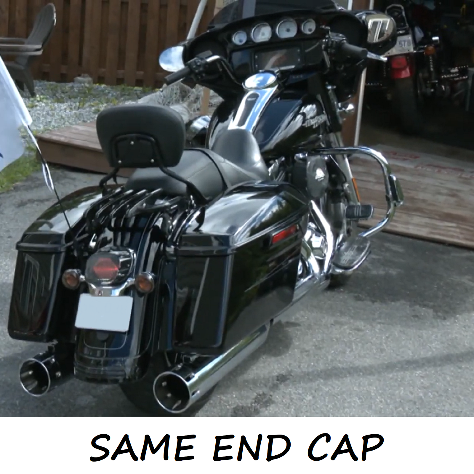 SHARKROAD 4.4" Slip Ons Megaphone For Harley Exhaust 95-16 Touring Nice Sound