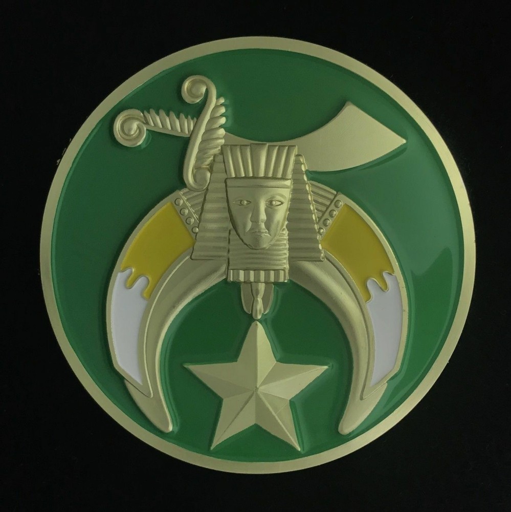 Shriners Small Auto Emblem  (Green) - 2" Diameter