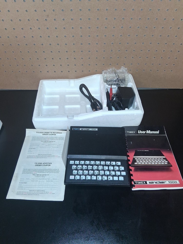Vintage Timex Sinclair 1000 Personal Computer - Complete w/ Manual & Cords