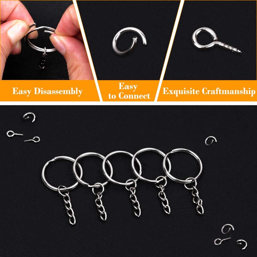Keychain Rings for Crafts, Flasoo 360Pcs Keychains Resin Include Silver