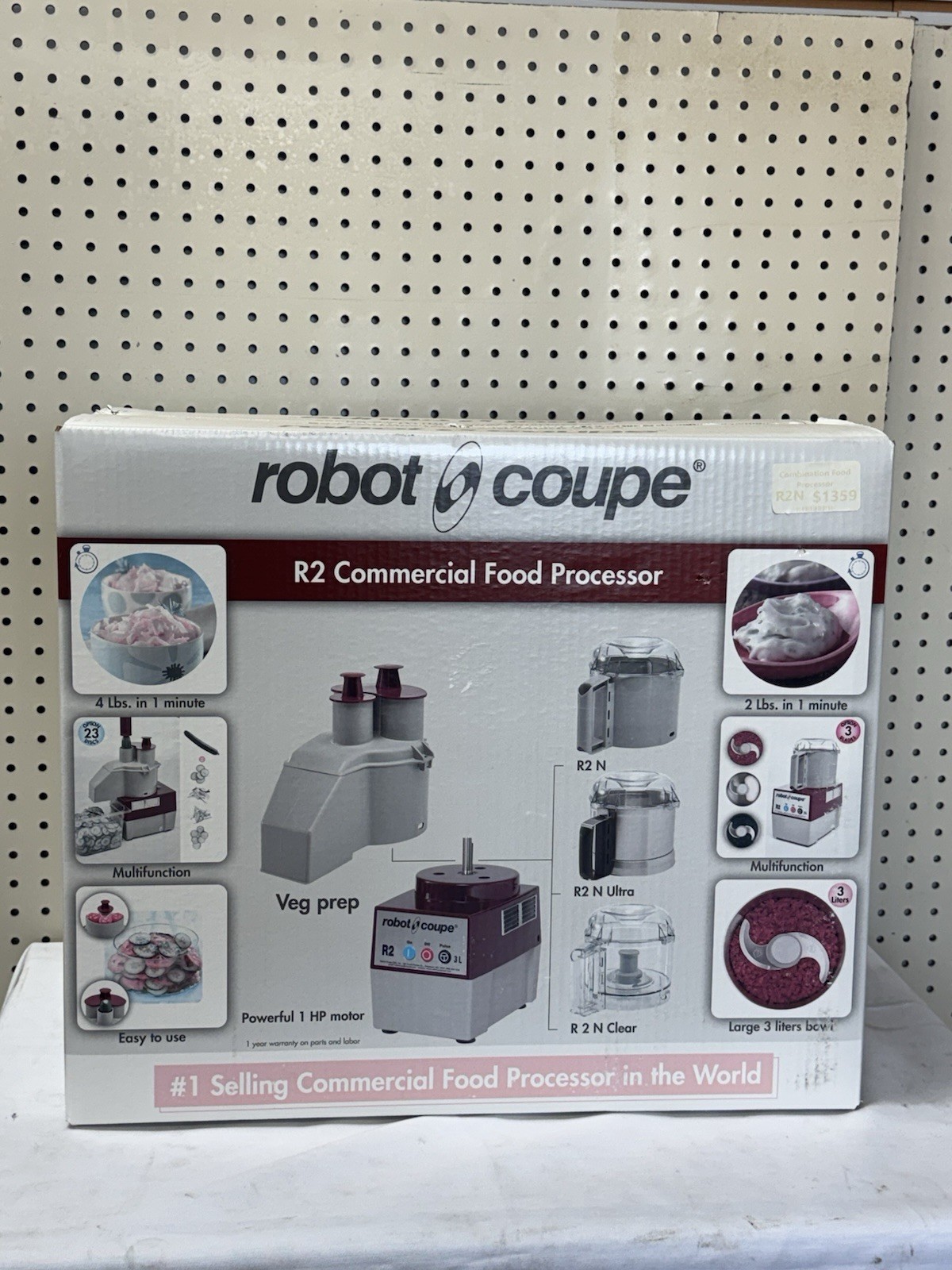 Robot Coupe R2N Combination Food Processor, 3 Qt / 3 Liter Continuous Feed 1hp
