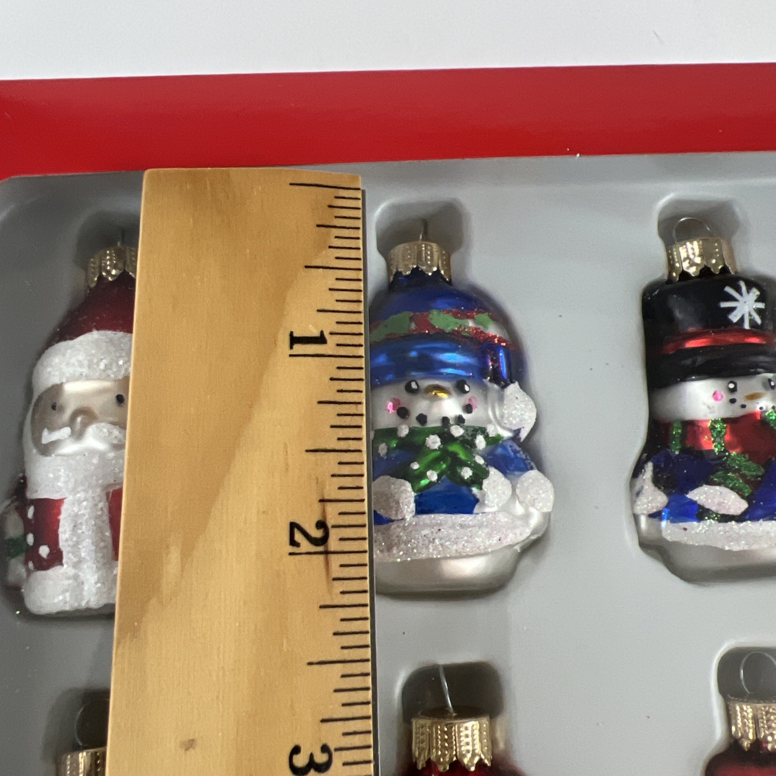 Christmas Ornament Northlight Mini Snowmen Santas Glass 12 Count Winter New