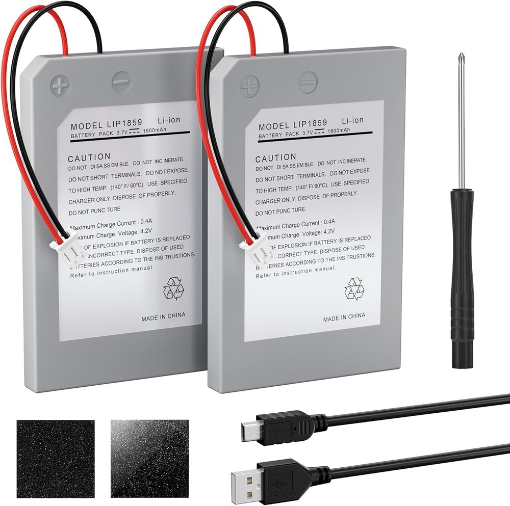 PS3 Wireless Controller Battery Pack: 2 Rechargeable 1800mAh Batteries & Tools