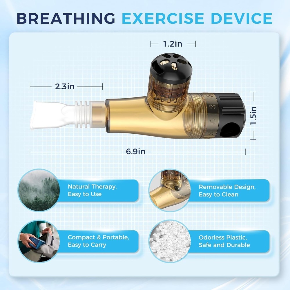Breathing Exercise Device for Lungs, Non-Measuring Breath Training Device for...