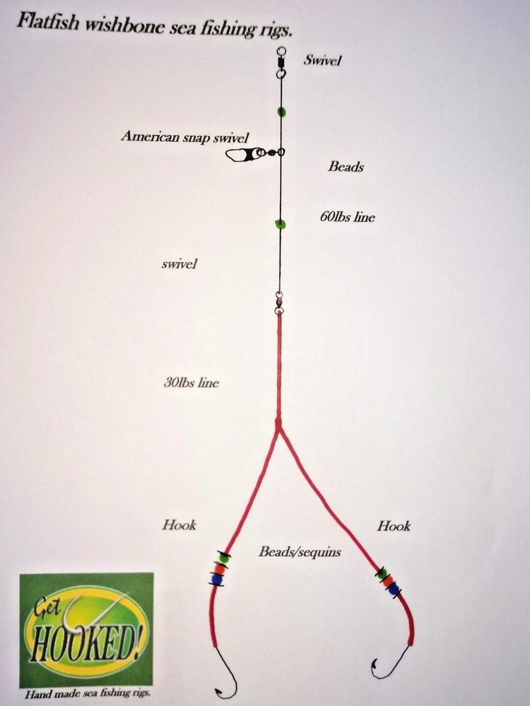 circle hooks flatfish wishbone rigs No 3/0