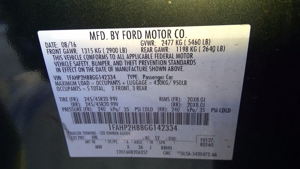 TAURUS 2016 Transmission Shift 2038489