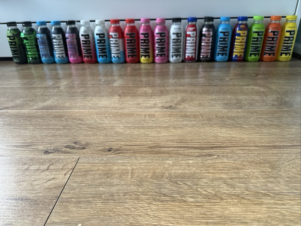 Empty prime bottle collection