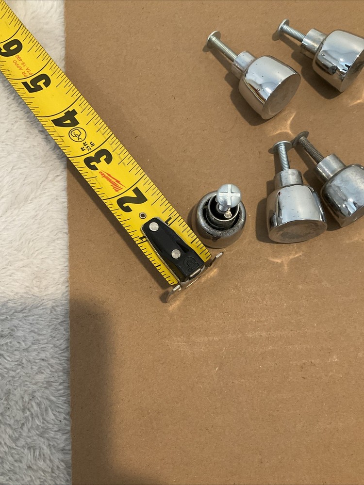 9 Vintage Chrome MCM Knobs / Pulls / Handles - Mid Century