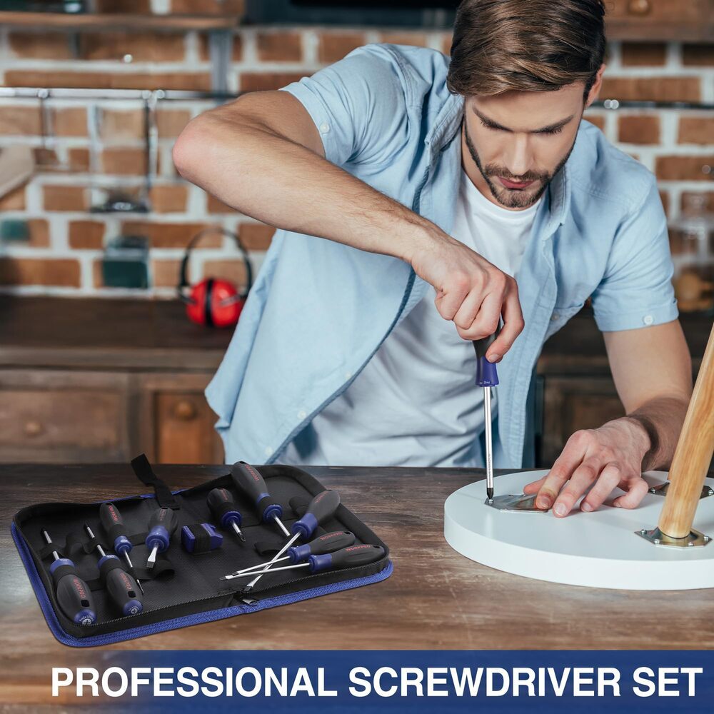 WORKPRO 10-Piece Magnetic Screwdriver Set Phillips Slotted Flat Head Screwdriver