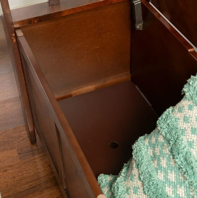 Wood Entryway Storage Bench Seat Furniture Chair Living Room Hinge Flip Top Mud