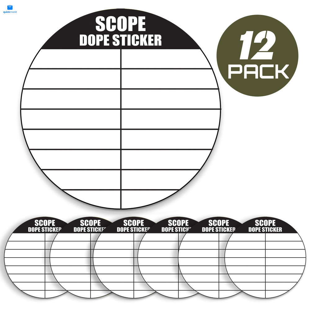 12 Pack Writable Scope DOPE Sticker for Long-Range Shooting- 1.5 Inch, White