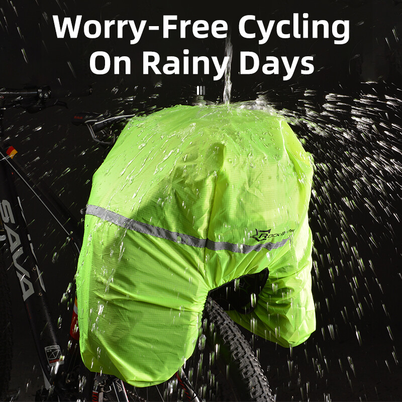 ROCKBROS Bike Rack Bag Waterproof Carbon Leather Rear Pack Trunk Pannier Black