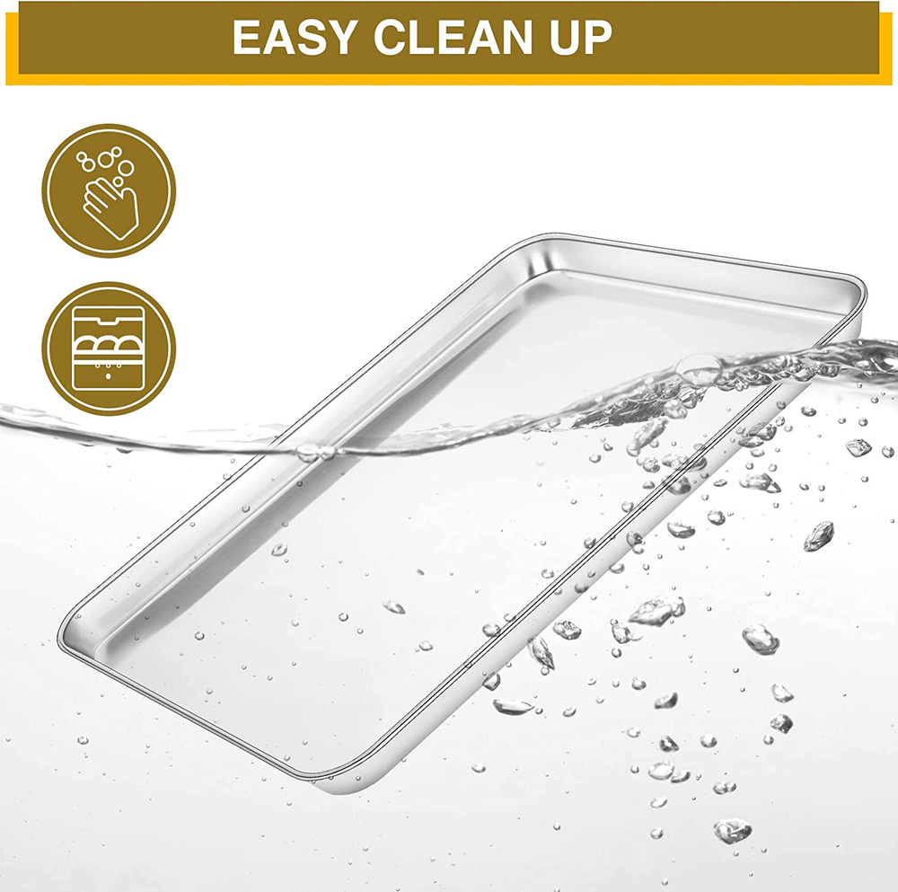 Baking Sheet & Rack Set [2 Sheets + 2 Racks], Stainless Steel Cookie Pan with Co