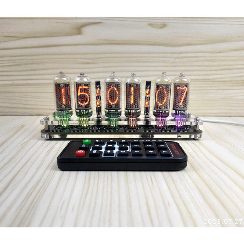 IN-8 Nixie Tube Clock Base w/Colon Tube for 6-bit Glow Tube Clock USB Type-C USA