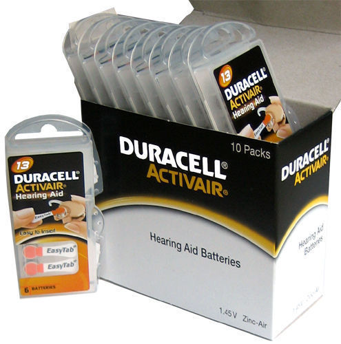 Duracell Activair Hearing Aid Batteries :Size 13(60 Batteries) Fresh Exp:2027