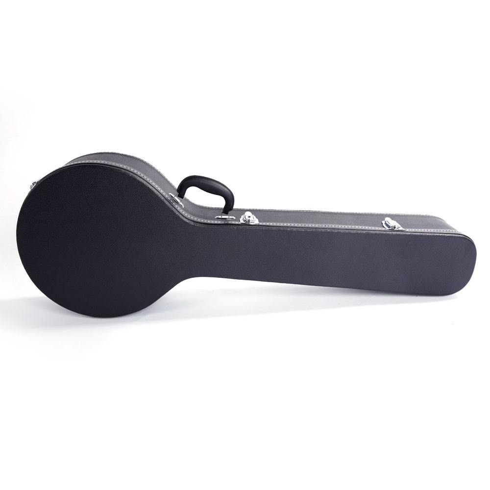 Leather Wood Banjos Case Black 5-String 6-String Microgroove Pattern