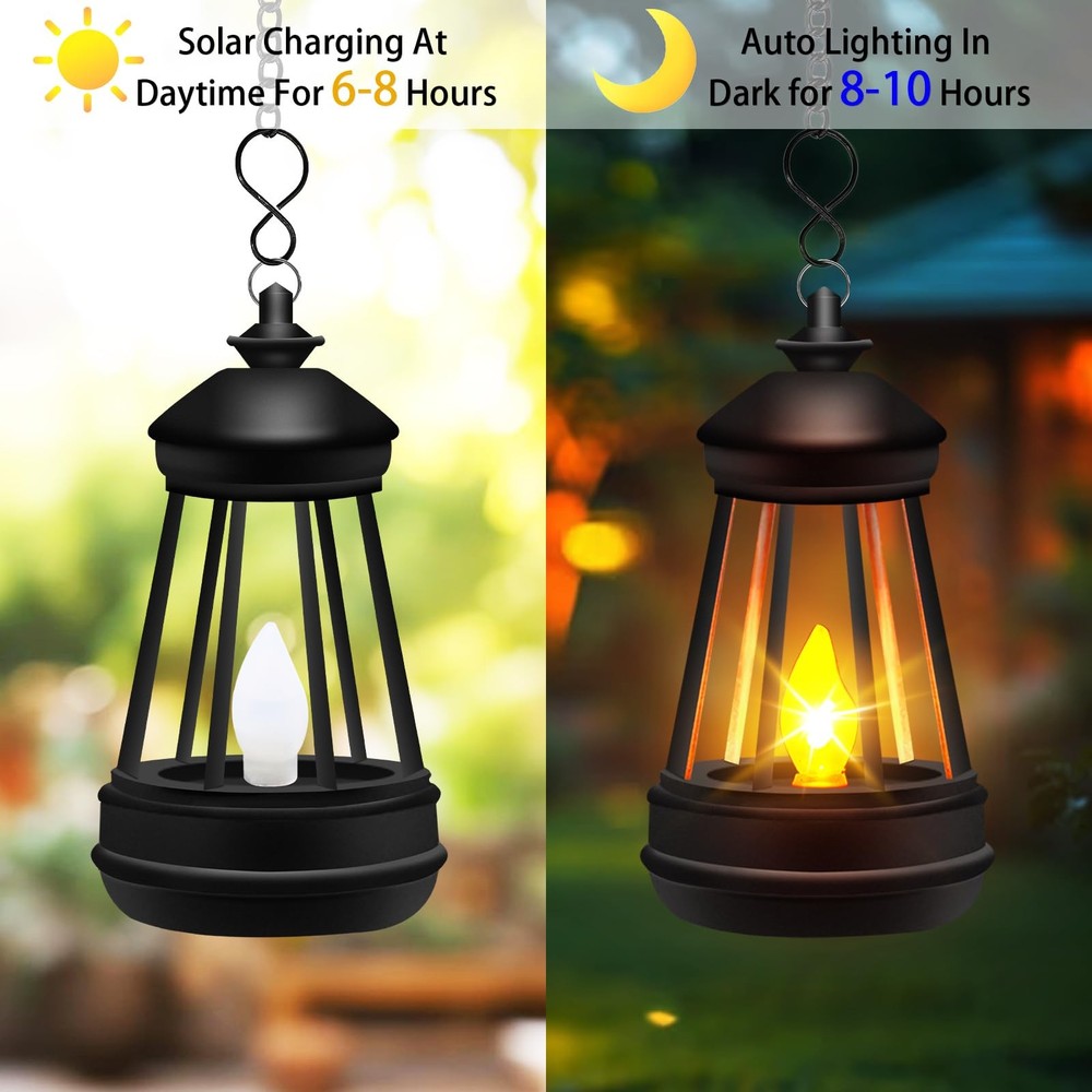 Mini Solar Lantern Lights Replacement for Outdoor Statue, Small 1 Pack, Black