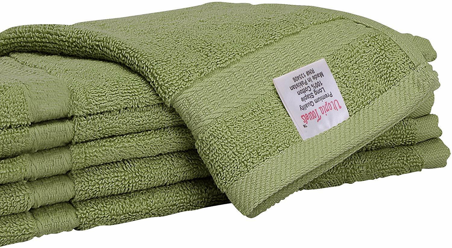 Utopia Towels 600 GSM 12 Pack Premium Cotton Washcloth Set 12 x 12 Inches