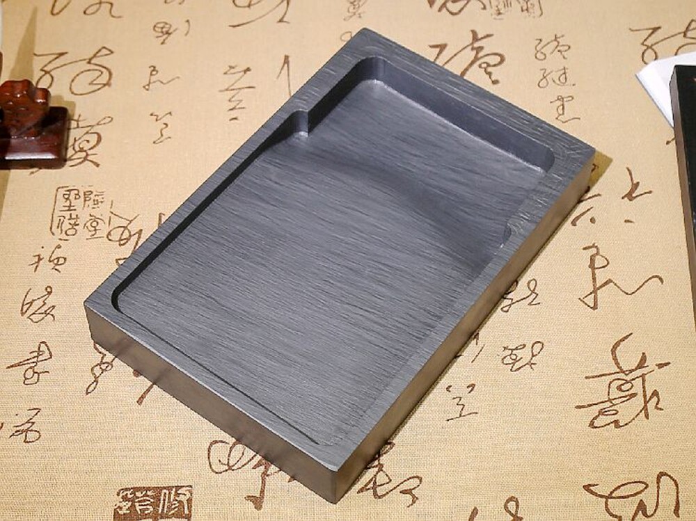 8" She Inkstone Natural Rock 回 Pattern Stone Inkslab Calligraphy Painting Tool