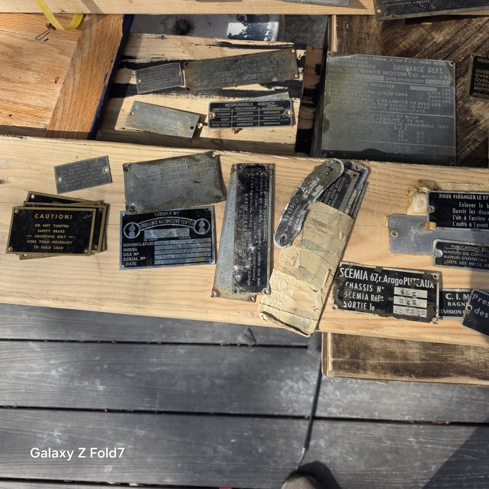 WWll Vehicle Data Plates US & FOREIGN