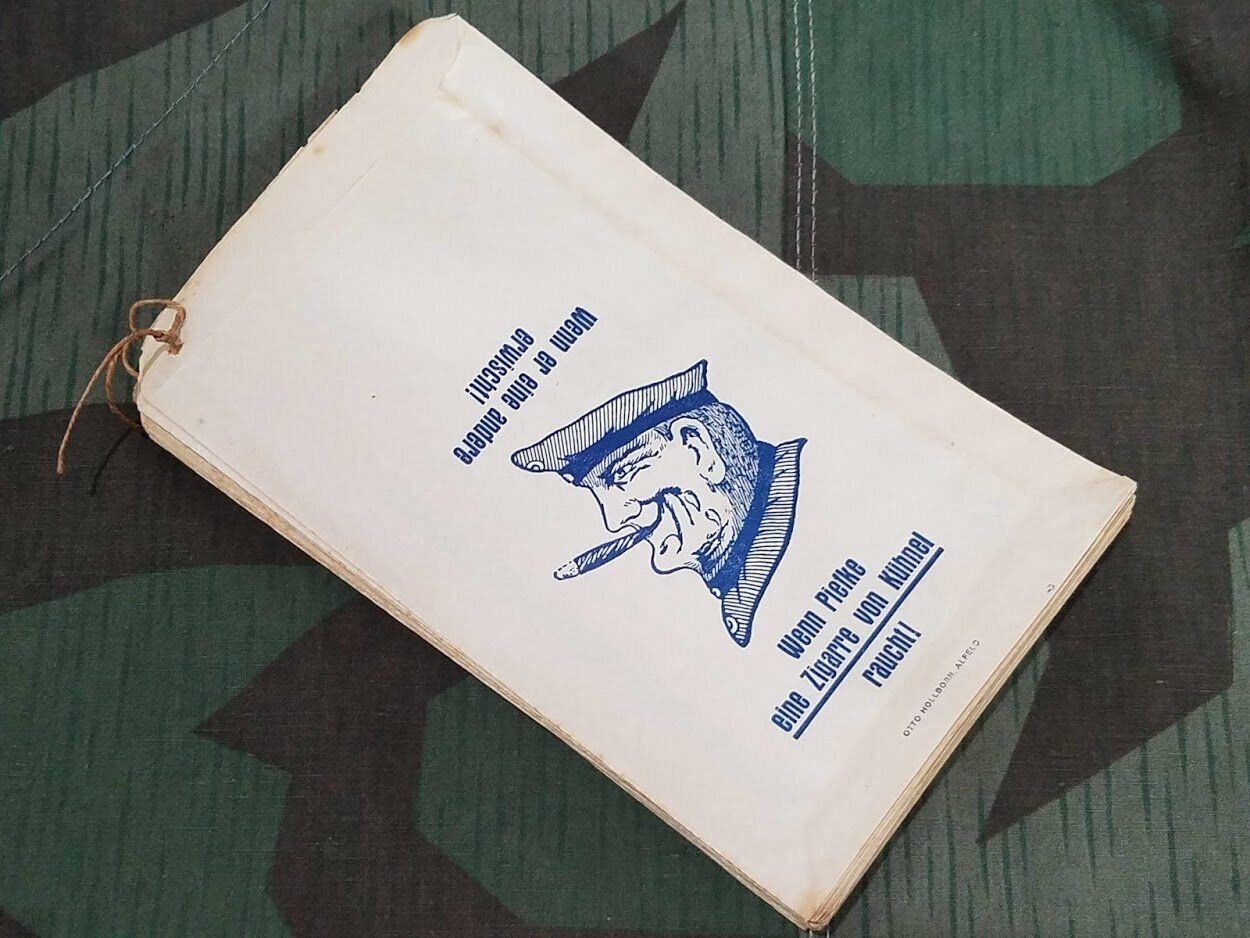 Original WWI German Soldier Theme Tobacco Bag Happy Smoking / Sad When Killing