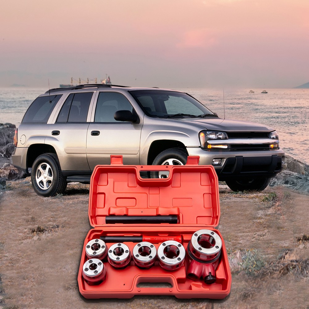 Pipe Threader Ratchet Die Bar Head Handle Tool Kit 1/4'' 3/4'' Pipe Threading