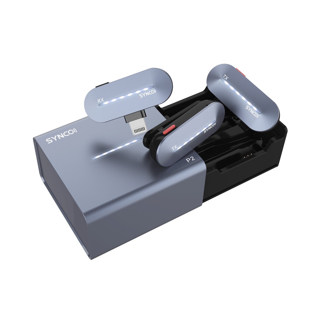 Synco P2L Wireless Microphone 2.4GHz with Charging Case for IOS iPhone iPad