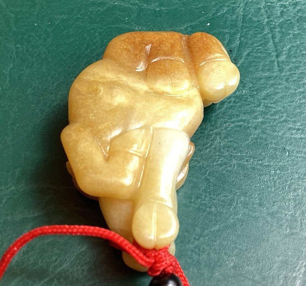 Brown 2 Sided Jadeite Ox Translucent Pendant