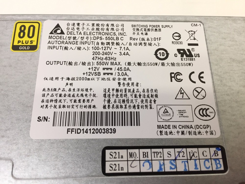 Delta DPS-550LB 550W Switching PSU