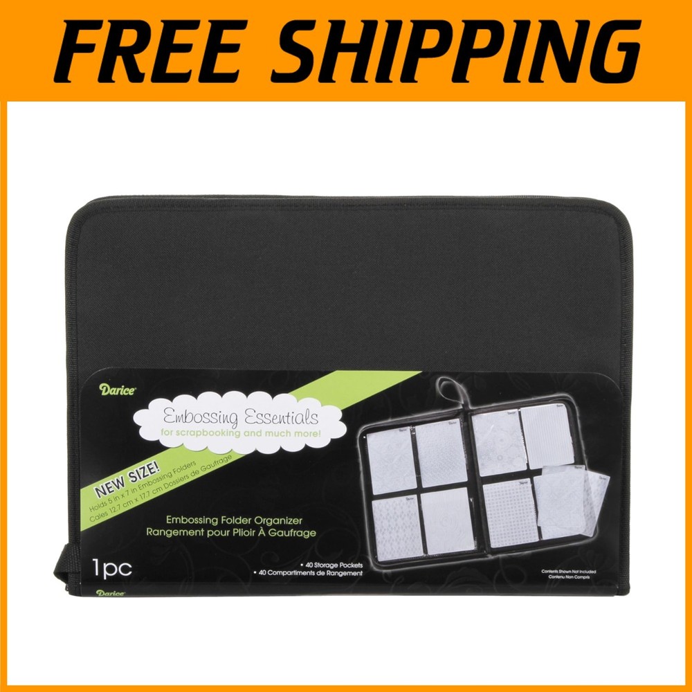 Embossing Folder Storage Case, Black Nylon Zipper Binder