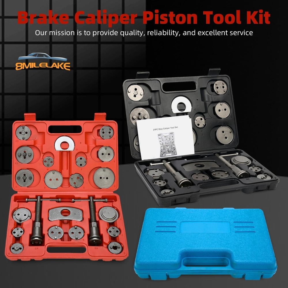 Comprehensive 24pc Brake Caliper Tool Set with Dual Thrust Bolts & Storage Case