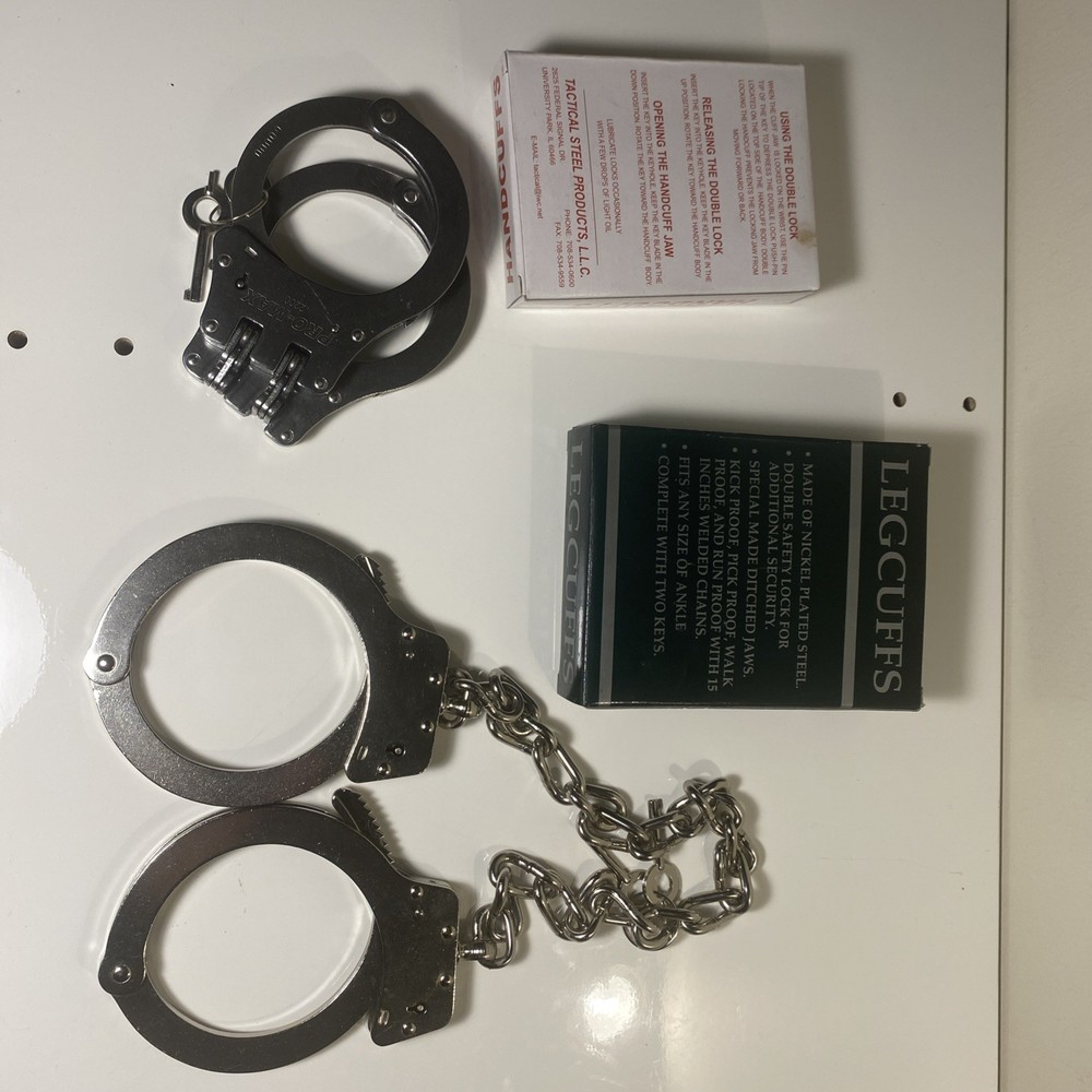 Double Lock Heavy Duty Leg & Hand Cuffs – Maximum Security & Durability - 2 Keys