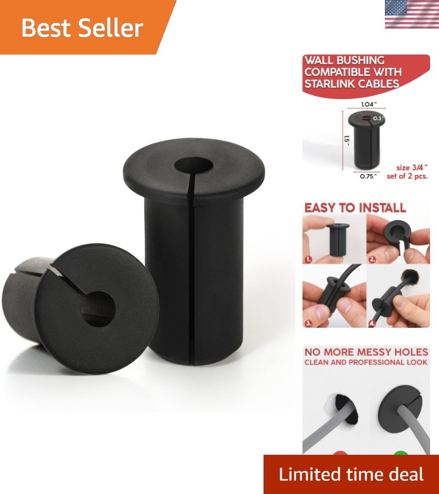 2 Pack 3/4 inch Silicone Wall Bushing Compatible with Starlink, Waterproof Ca...