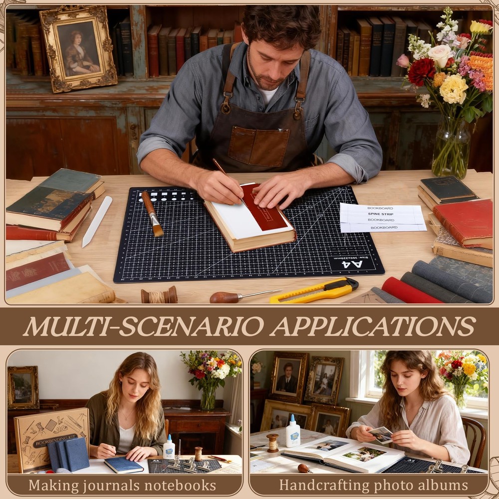 145Pcs Book Binding Kits for Beginners, Making Kit A5, Multicolor