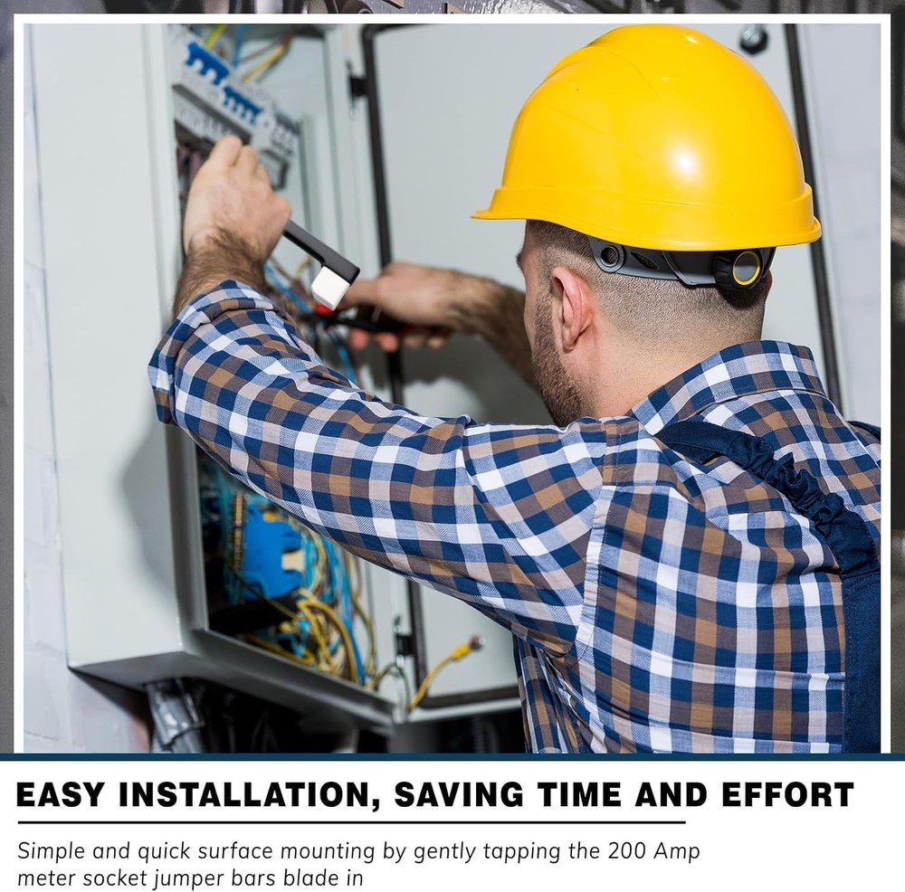 4 Pcs 200 Amp Meter Socket Jumper Assembly Bypass Jumper for Bus Electrical Mete