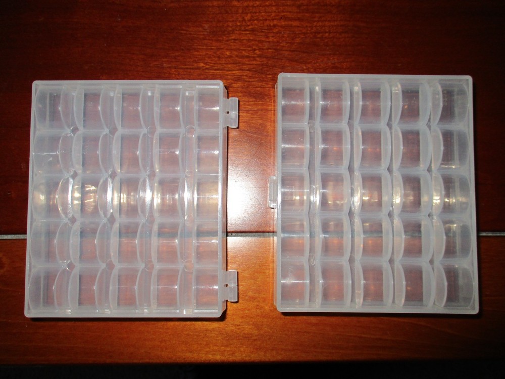 Sewing Bobbins Storage Cases (x 2) 2 Pack 25 Slots Each Empty Bobbin Box