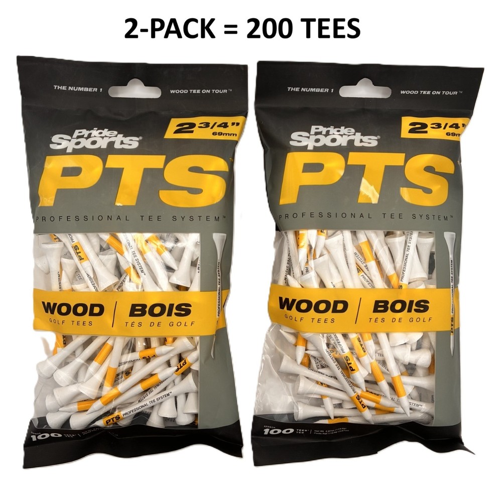 2 PACK Pride Professional Tee System 2 3/4 inch ProLength Tee - 200 Count