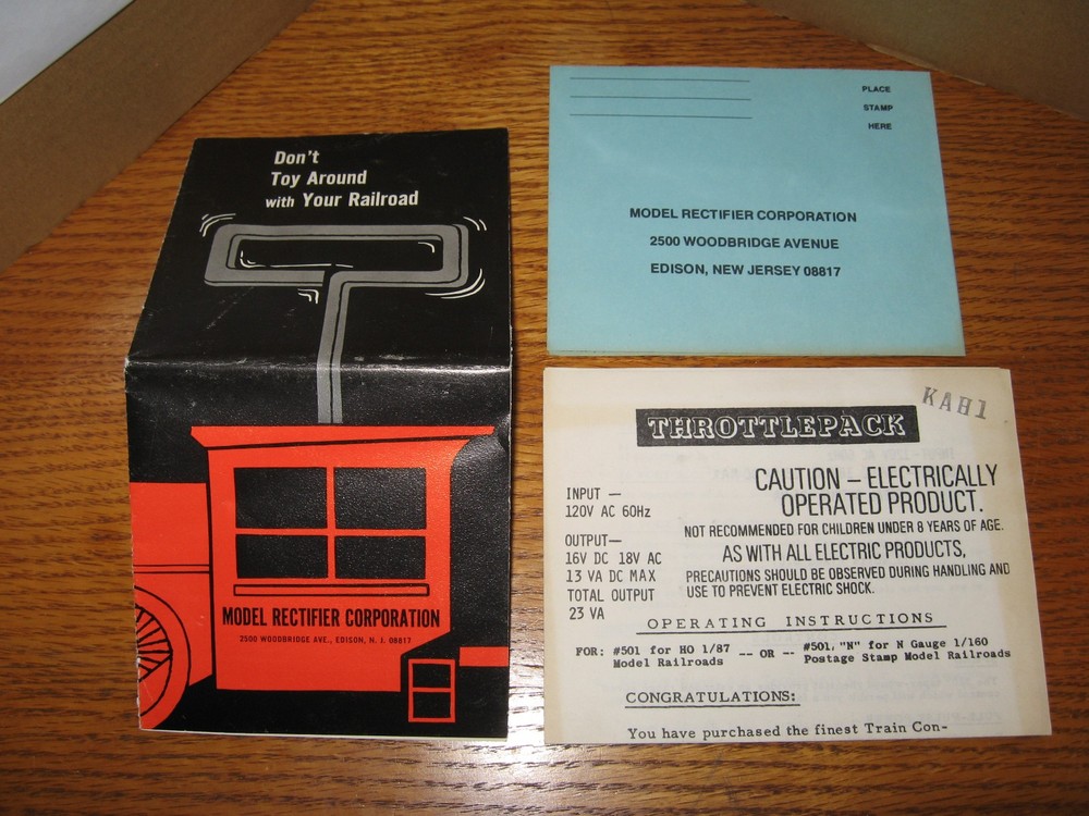 MRC Throttlepack Model 501 HO or N throttle DC controller transformer power pack