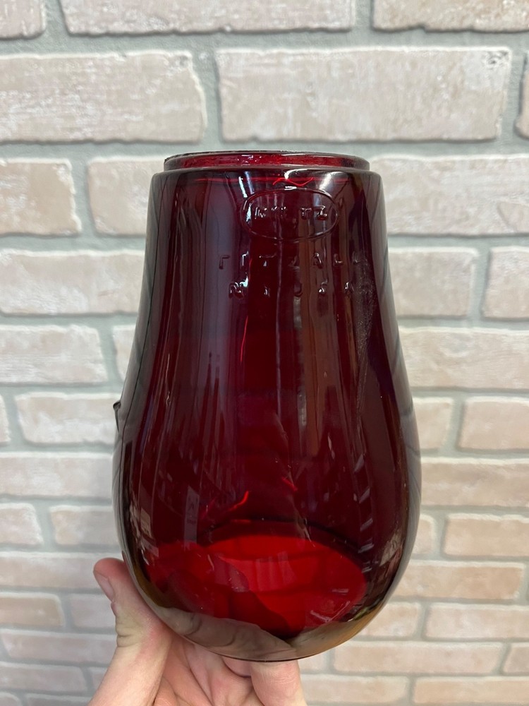 Dietz Fitzall Ruby Red Glass Lantern Globe Replacement 2H Loc-Nob